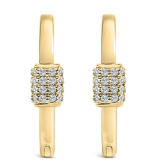 10K Gold 3/8 Cttw Lab Grown Diamond Heart Shaped Huggie Hoop Earrings