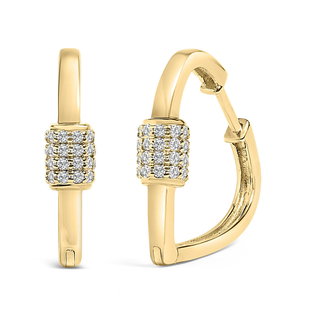 10K Gold 3/8 Cttw Lab Grown Diamond Heart Shaped Huggie Hoop Earrings