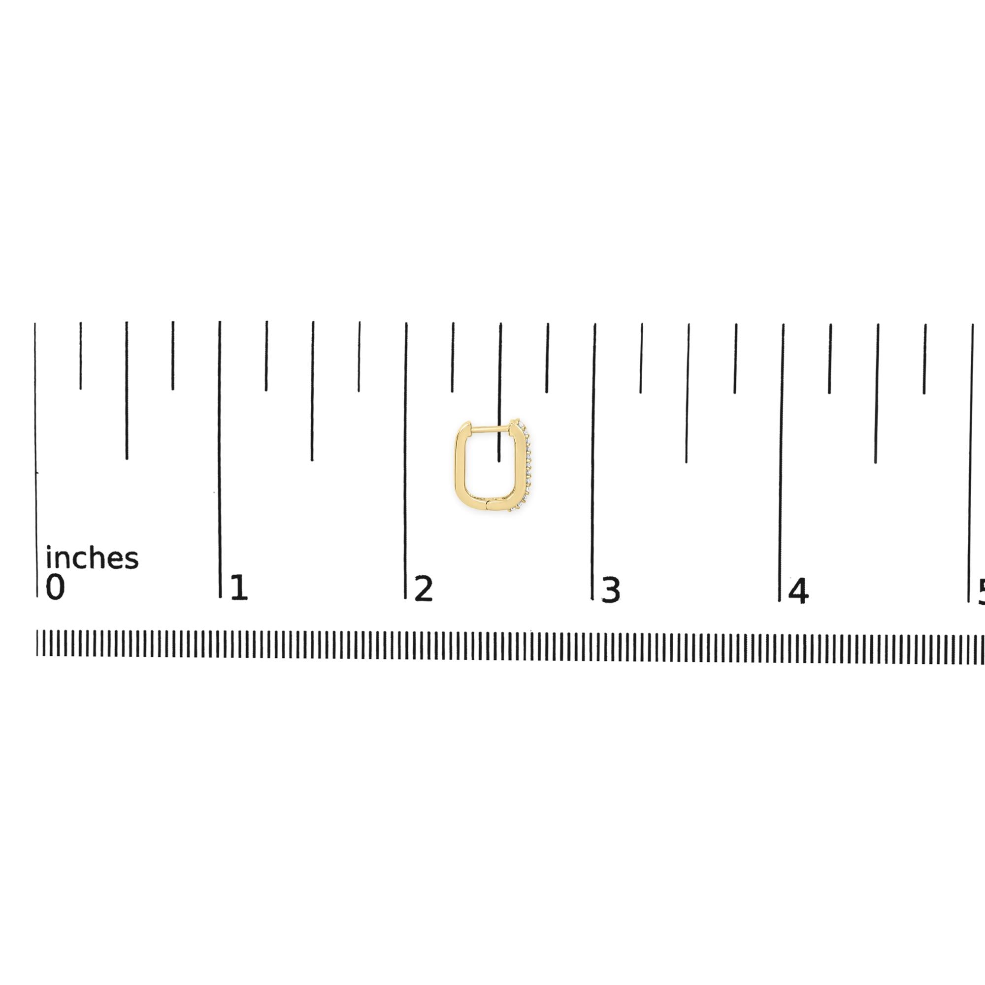 10K Yellow Gold 1/4 Cttw Lab Grown Diamond Double Row Huggie Hoop Earrings