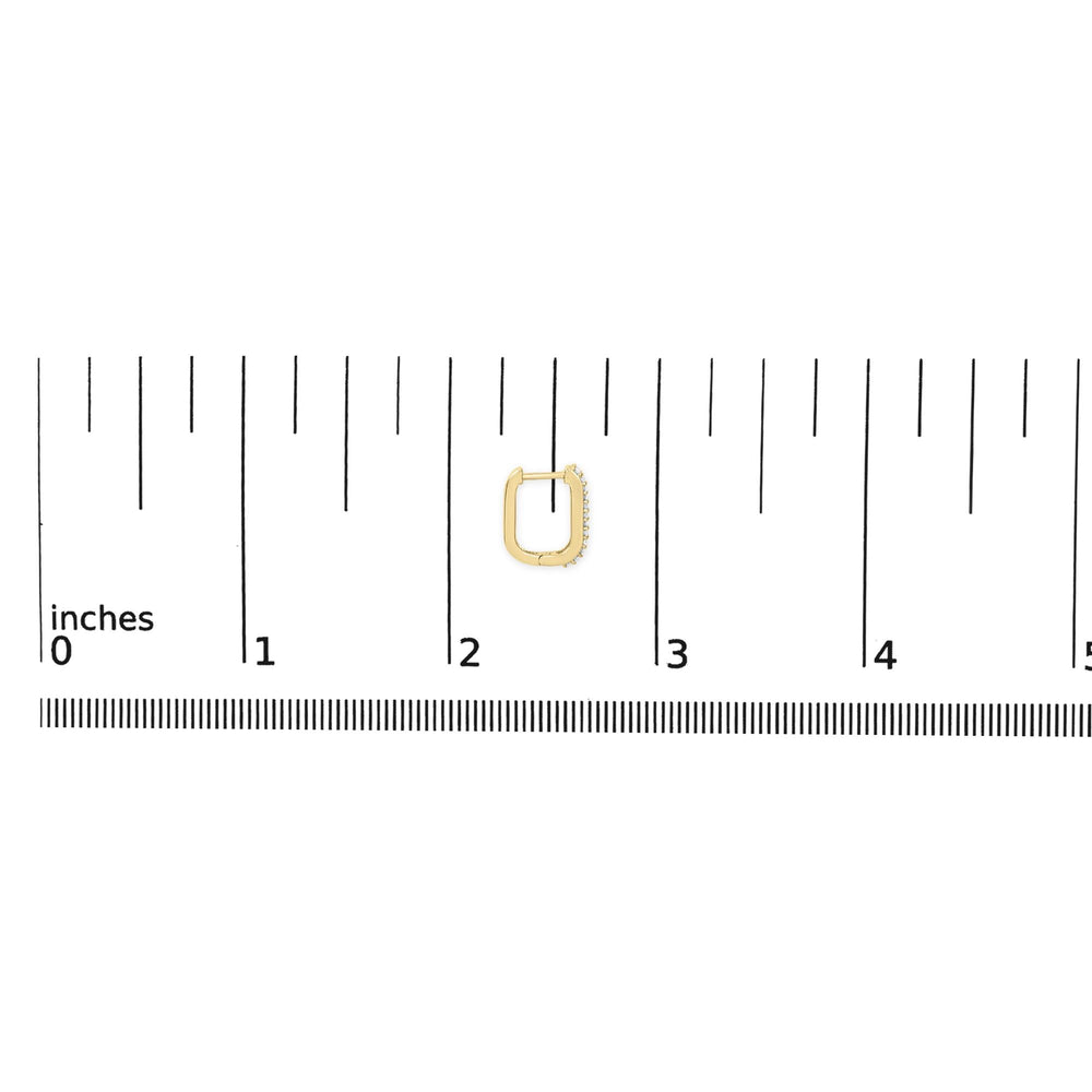 10K Yellow Gold 1/4 Cttw Lab Grown Diamond Double Row Huggie Hoop Earrings