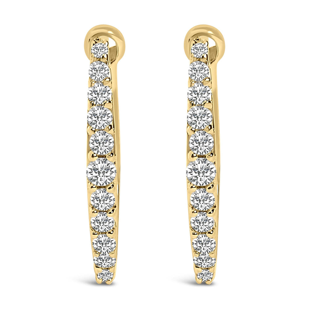 10K Gold 1/4 Cttw Lab Grown Diamond Heart Shaped Huggy Hoop Earrings