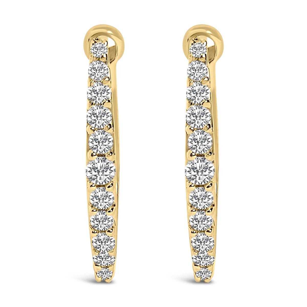 10K Gold 1/4 Cttw Lab Grown Diamond Heart Shaped Huggy Hoop Earrings