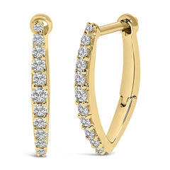 10K Gold 1/4 Cttw Lab Grown Diamond Heart Shaped Huggy Hoop Earrings