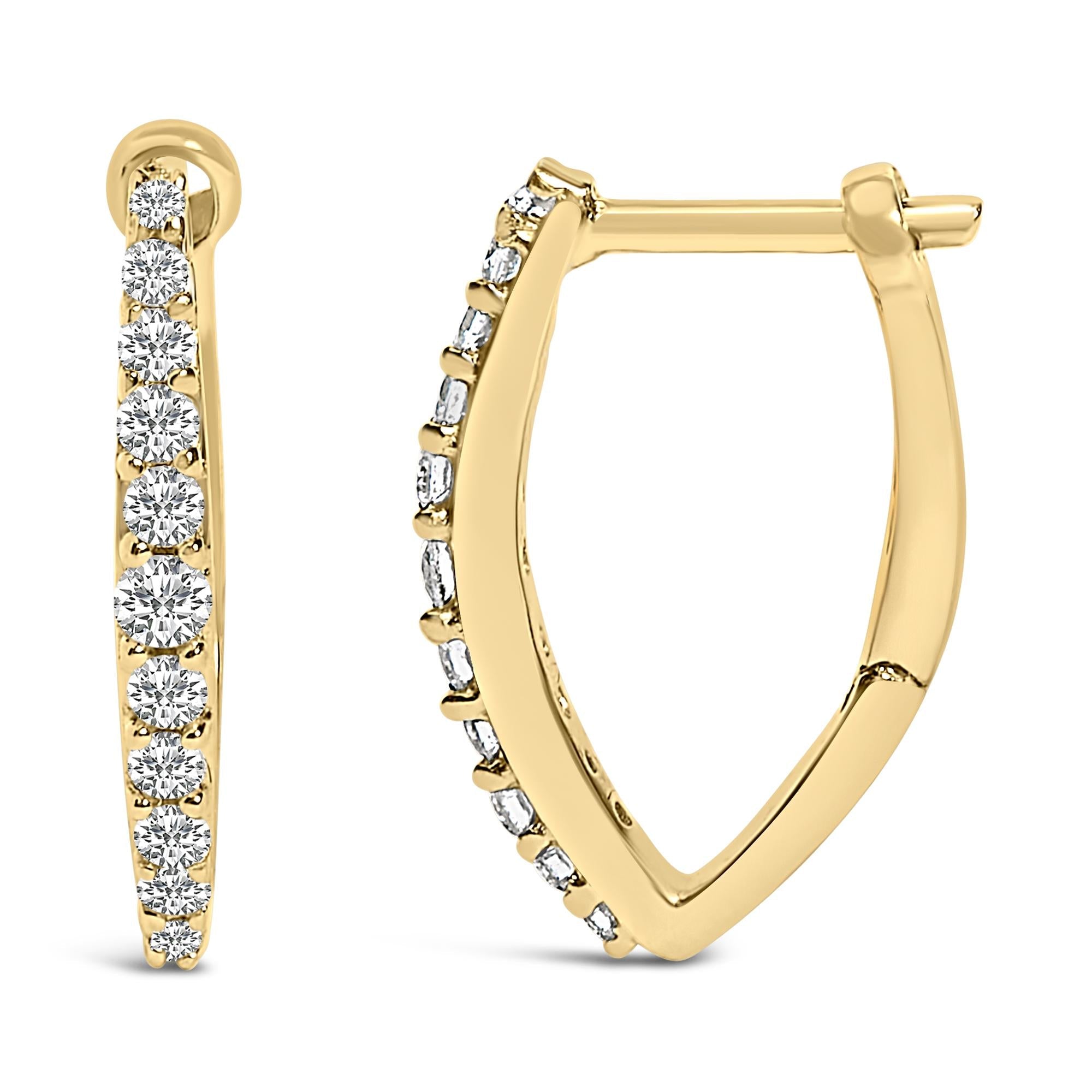 10K Gold 1/4 Cttw Lab Grown Diamond Heart Shaped Huggy Hoop Earrings