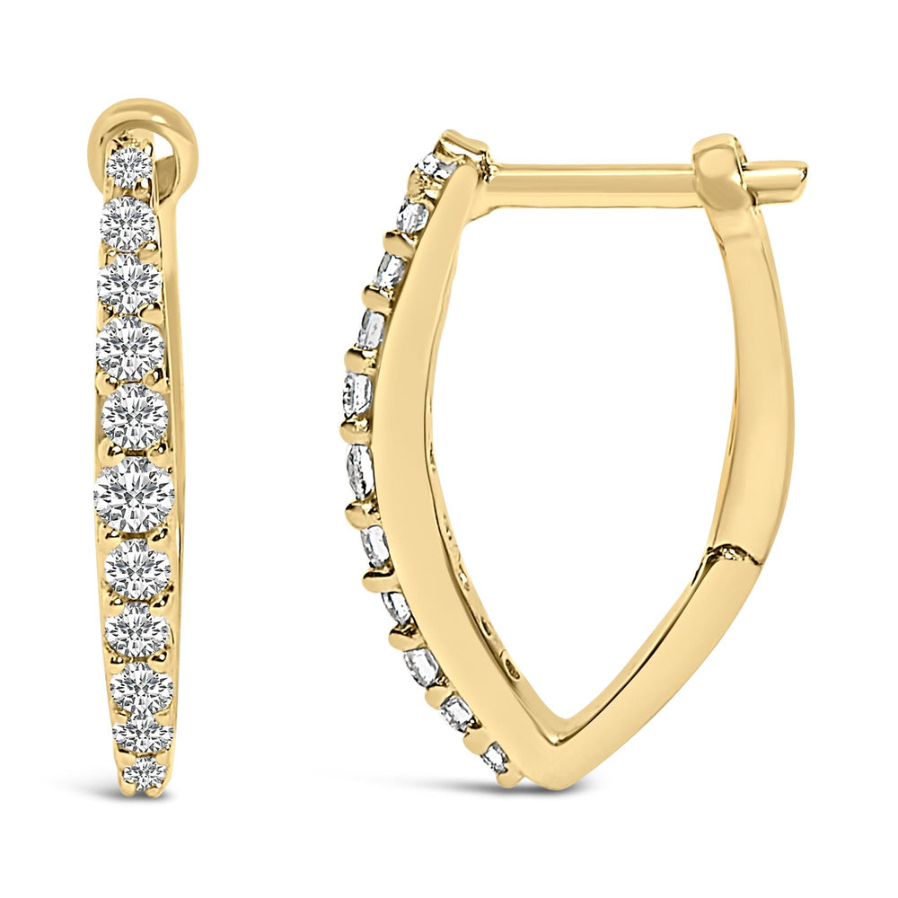10K Gold 1/4 Cttw Lab Grown Diamond Heart Shaped Huggy Hoop Earrings