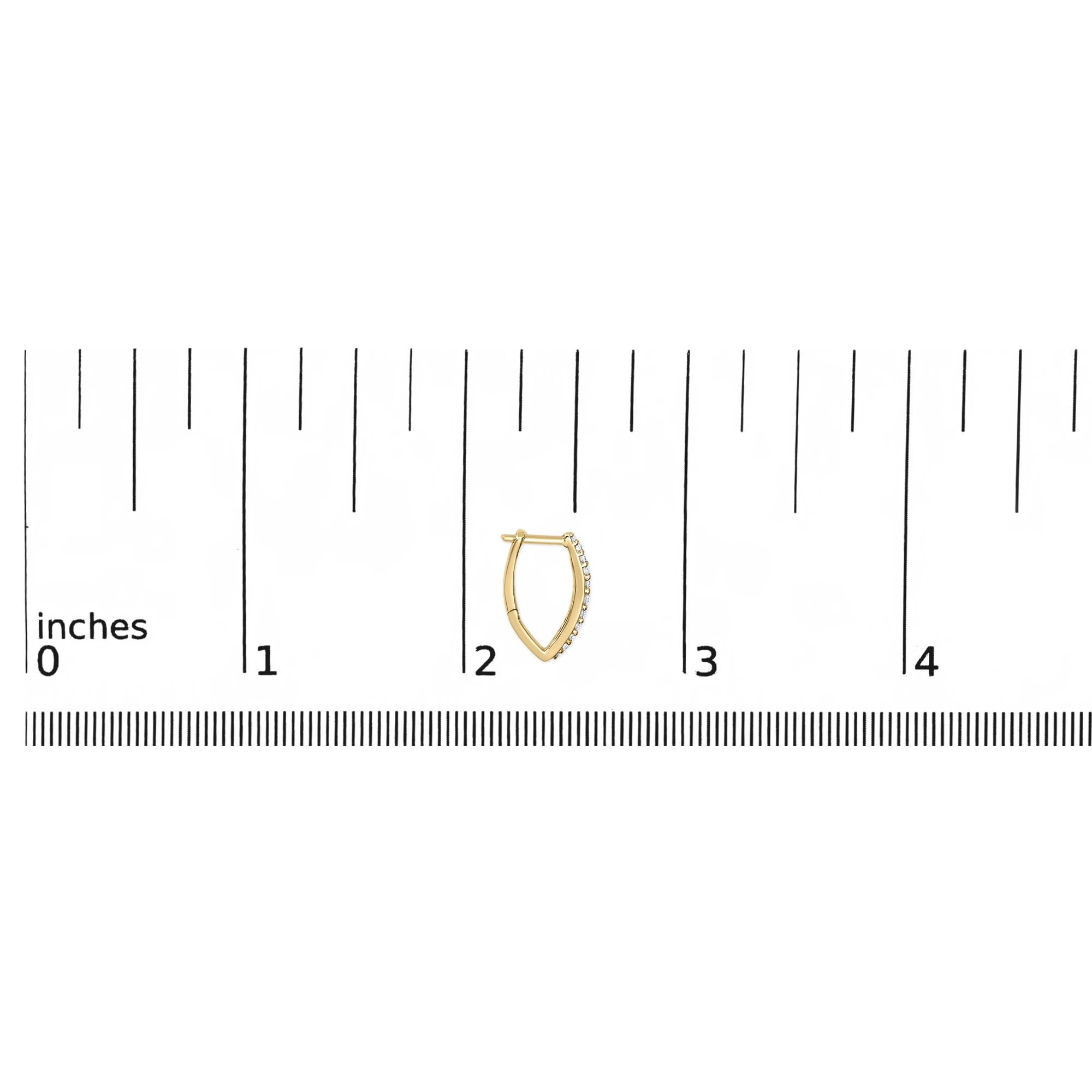 10K Gold 1/4 Cttw Lab Grown Diamond Heart Shaped Huggy Hoop Earrings