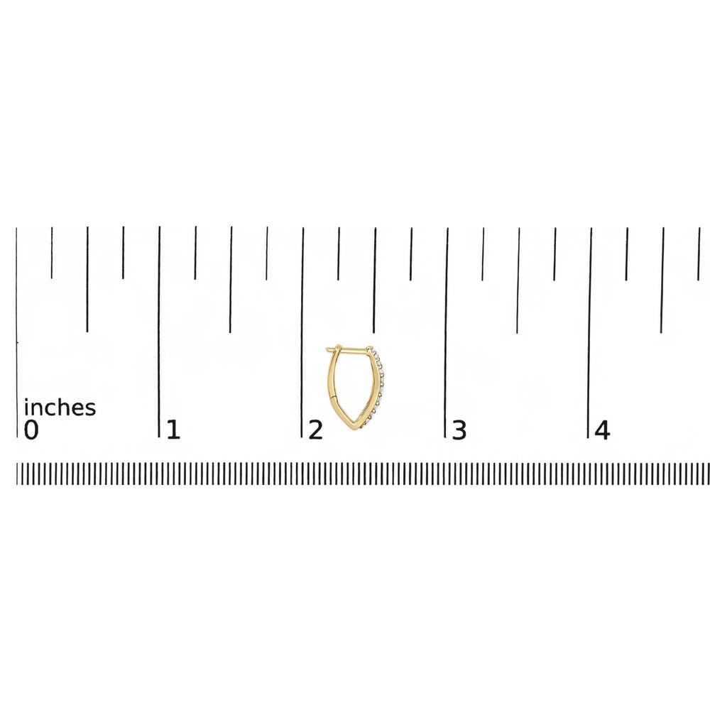 10K Gold 1/4 Cttw Lab Grown Diamond Heart Shaped Huggy Hoop Earrings