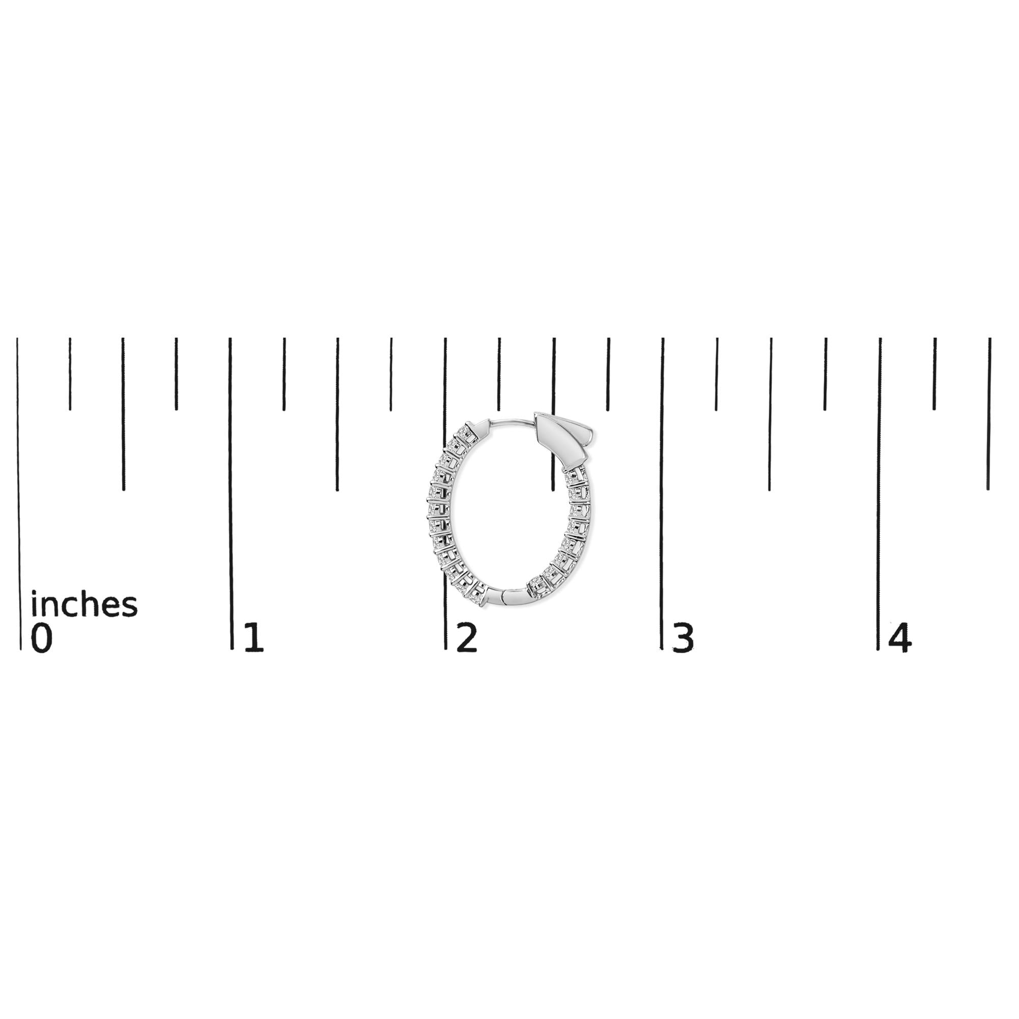 14K Gold 1.0 Cttw Oval Lab Grown Diamond Hoop Earrings