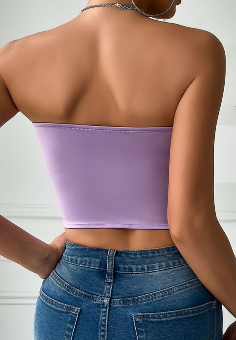 Elegant Lilac Corset Bustier with Floral Detail