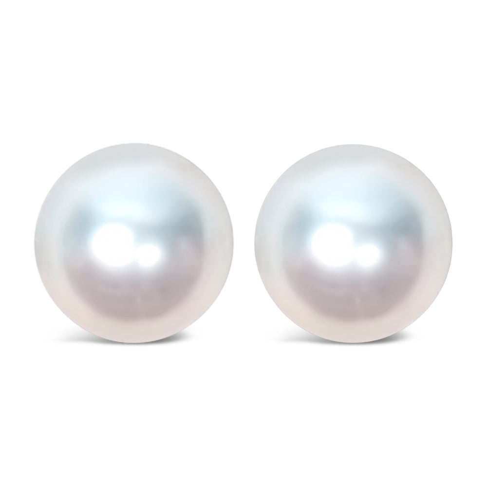 14K Yellow Gold 7-7.5MM Akoya Cultured Pearl Solitaire Stud Earrings