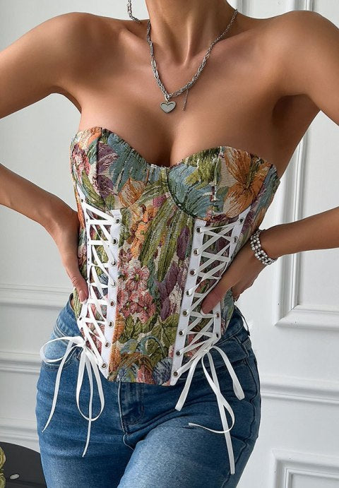 Garden-Inspired Lace-Up Bustier