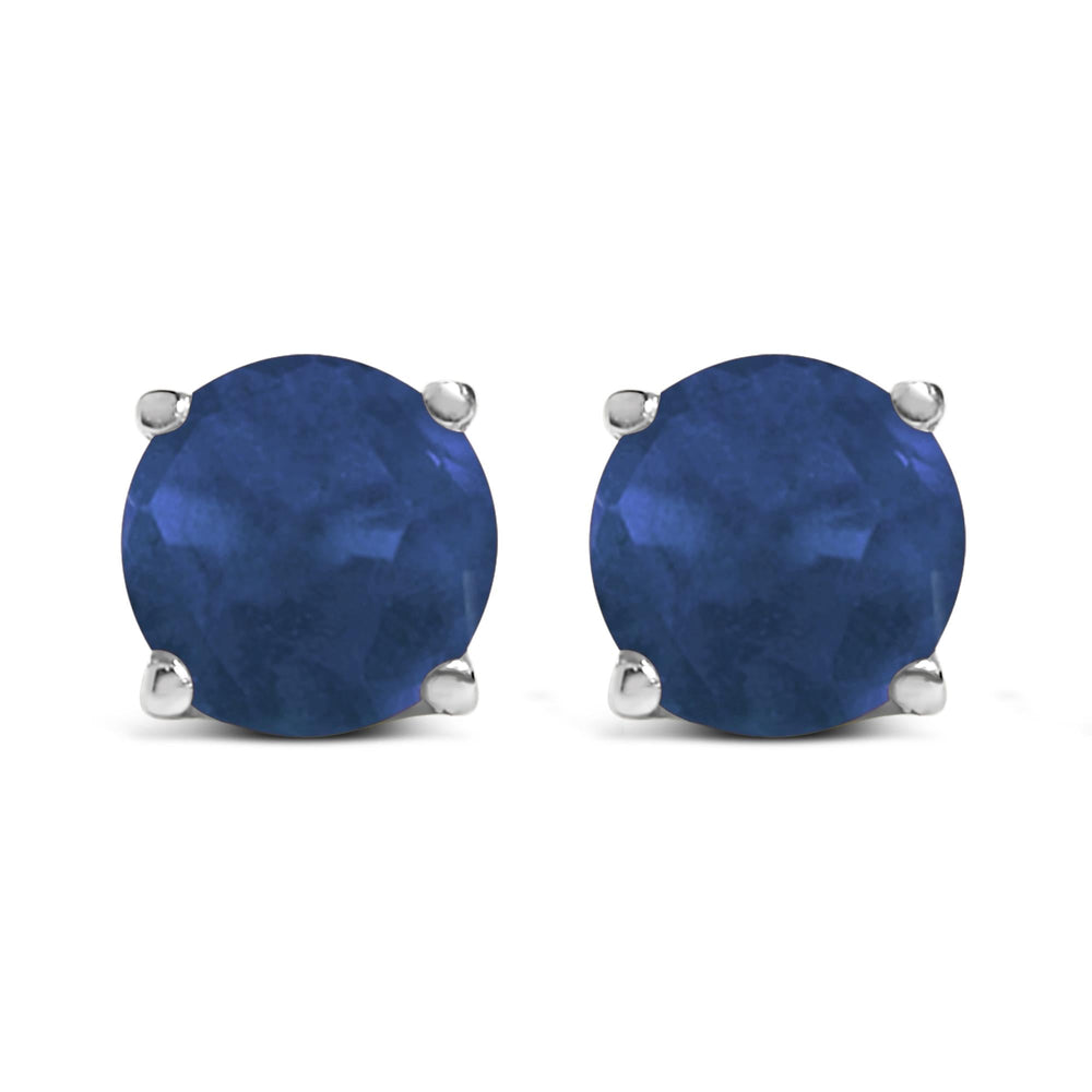 14K Gold 5X5MM Round Gemstone Solitaire Stud Earrings