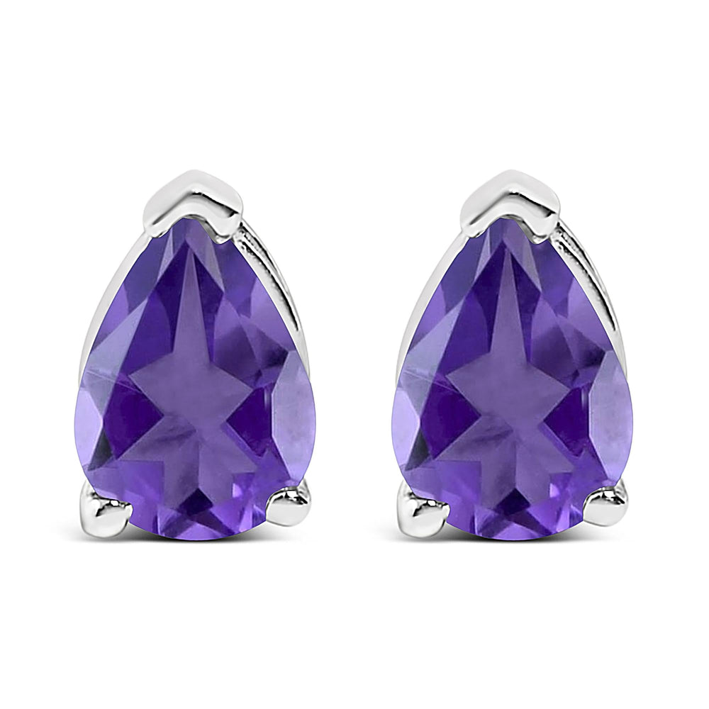 14K Gold 6x4MM Pear Shaped Gemstone Solitaire Stud Earrings