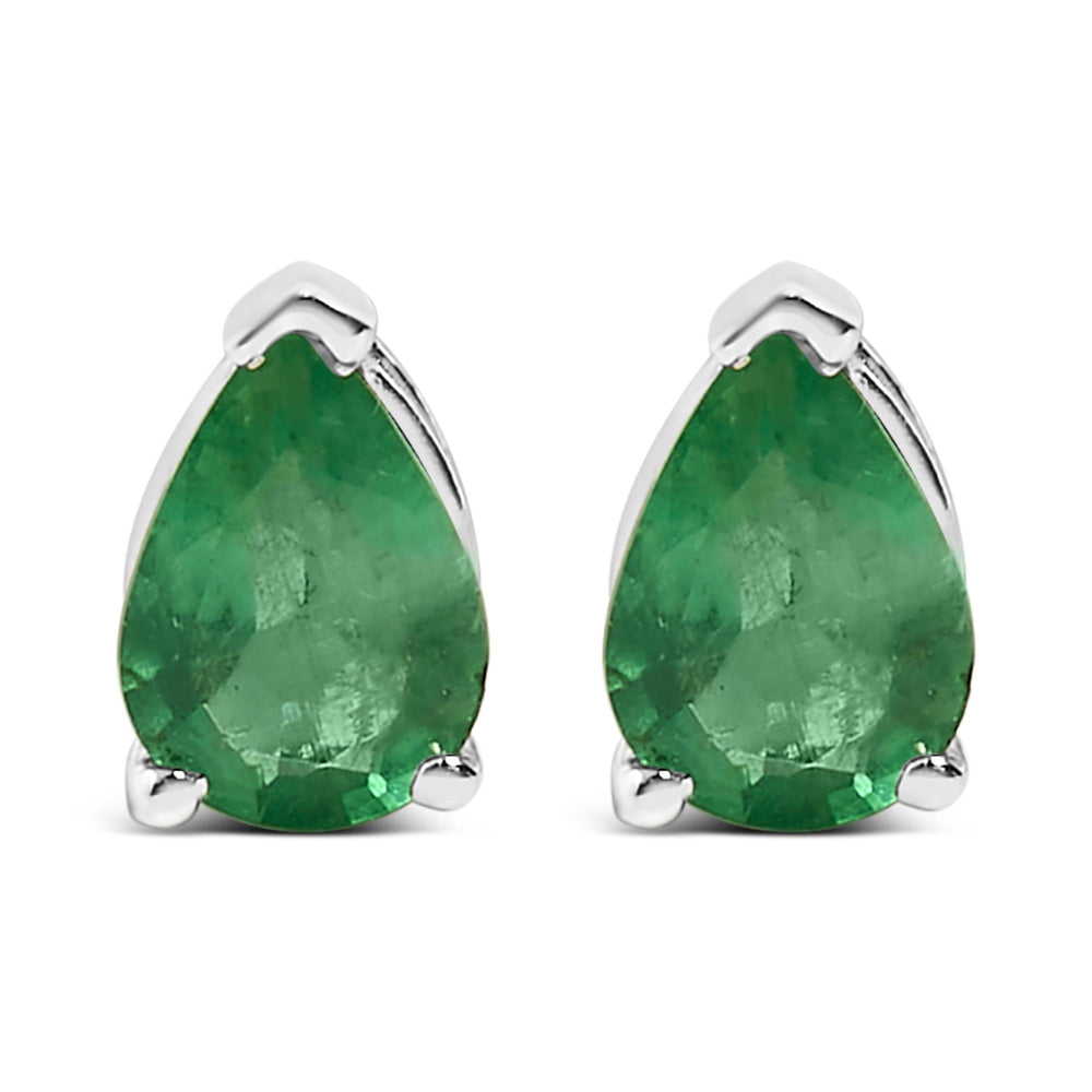 14K Gold 6x4MM Pear Shaped Gemstone Solitaire Stud Earrings