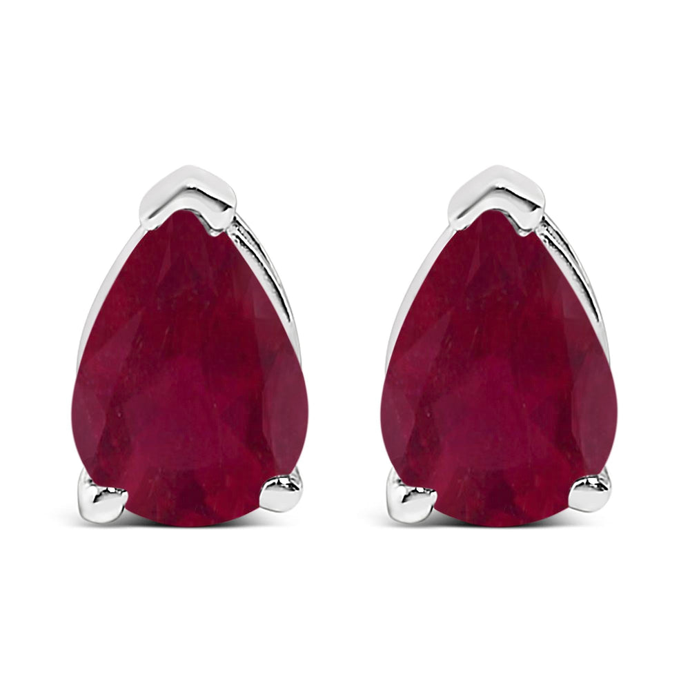 14K Gold 6x4MM Pear Shaped Gemstone Solitaire Stud Earrings