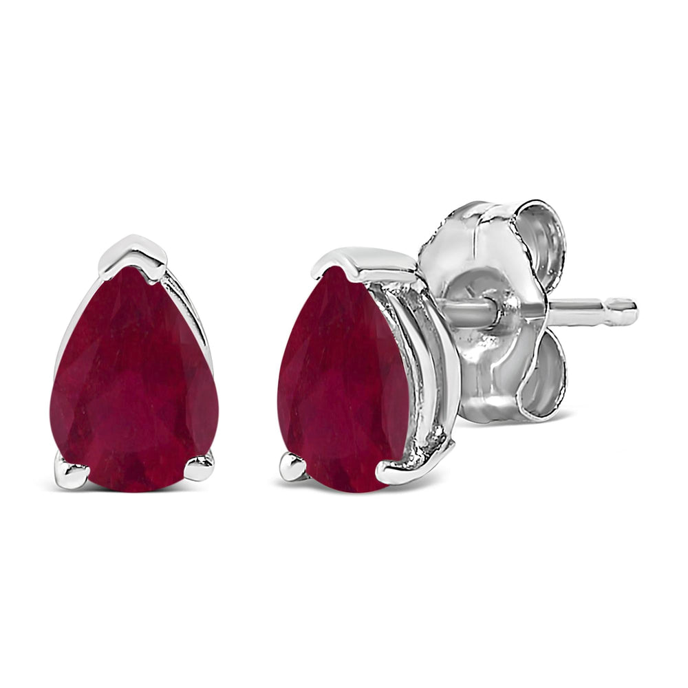 14K Gold 6x4MM Pear Shaped Gemstone Solitaire Stud Earrings