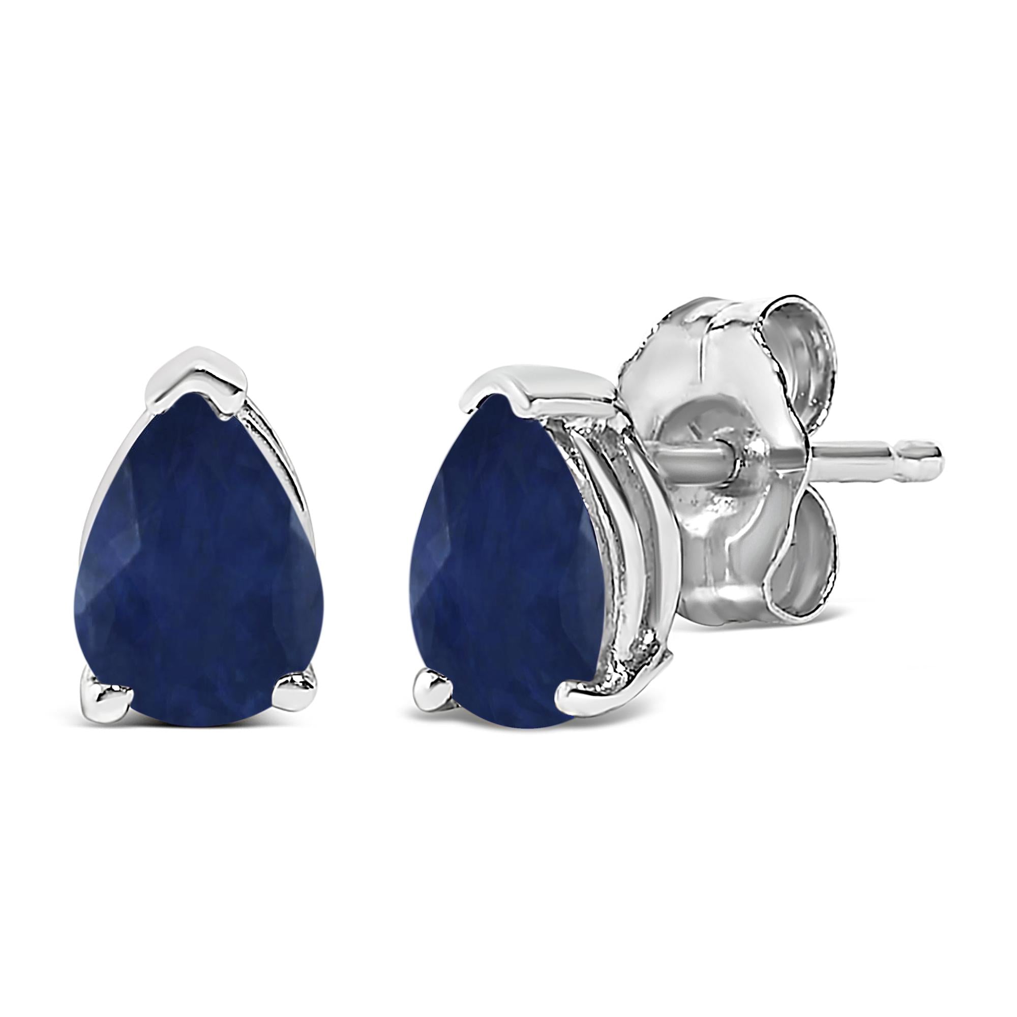 14K Gold 6x4MM Pear Shaped Gemstone Solitaire Stud Earrings