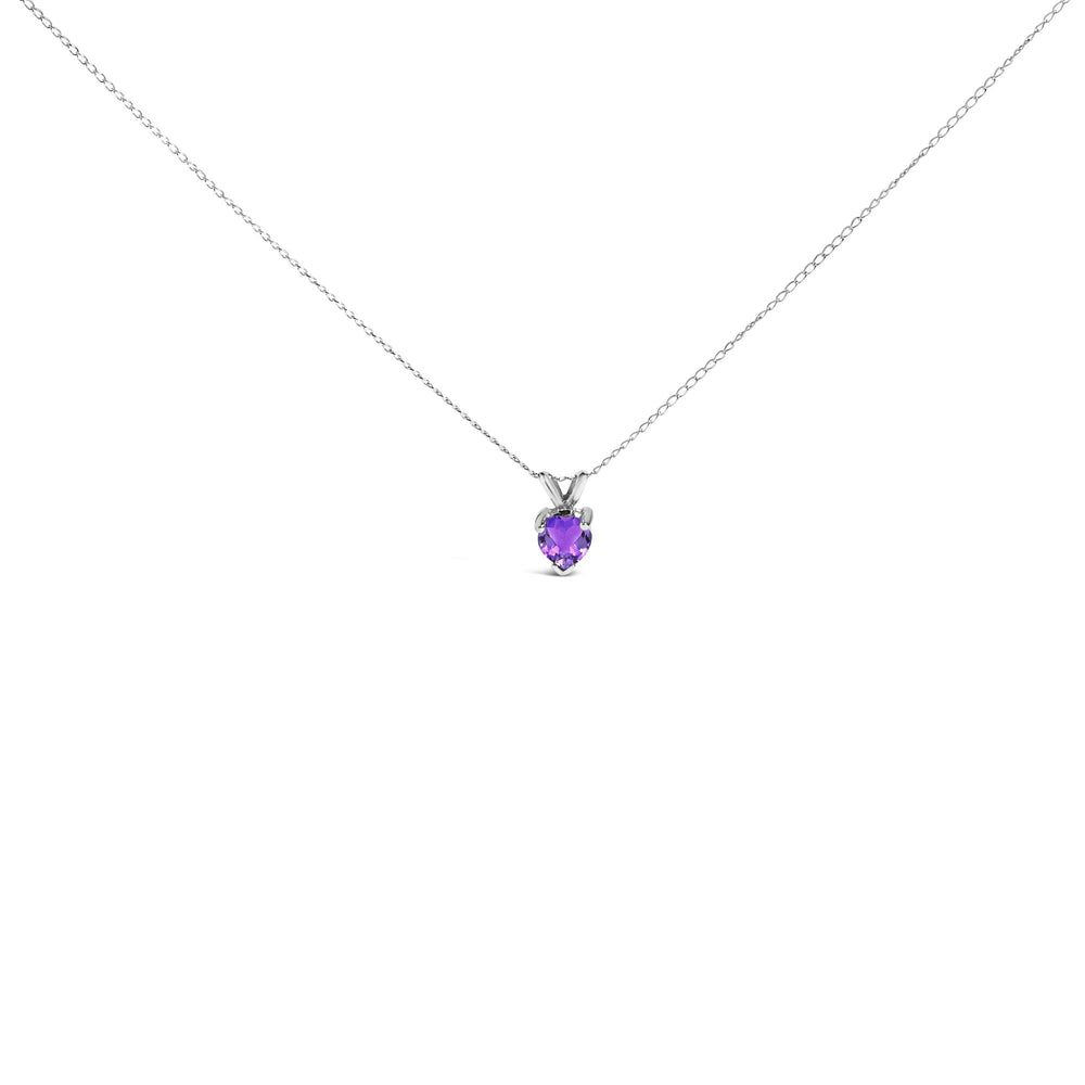 14K Gold 5X5 MM Heart Shaped Gemstone Solitaire Pendant Necklace