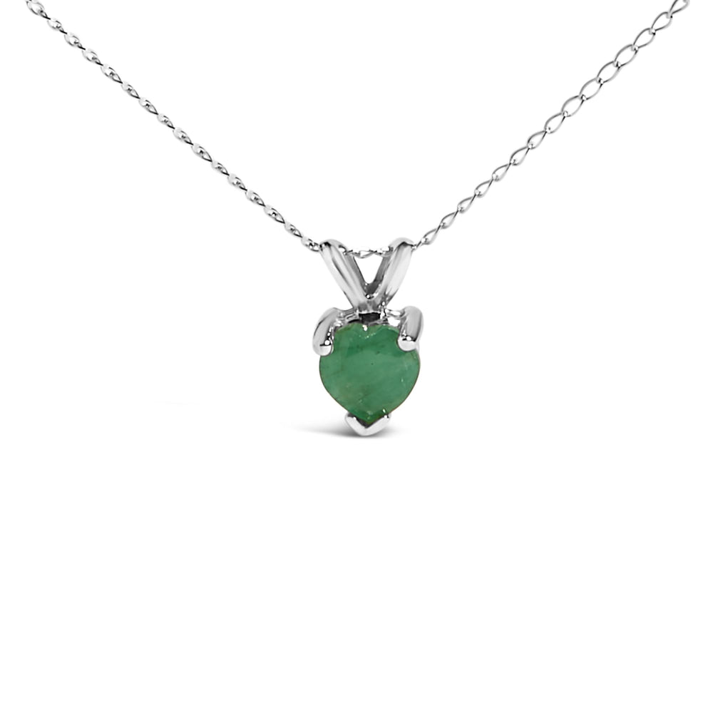 14K Gold 5X5 MM Heart Shaped Gemstone Solitaire Pendant Necklace