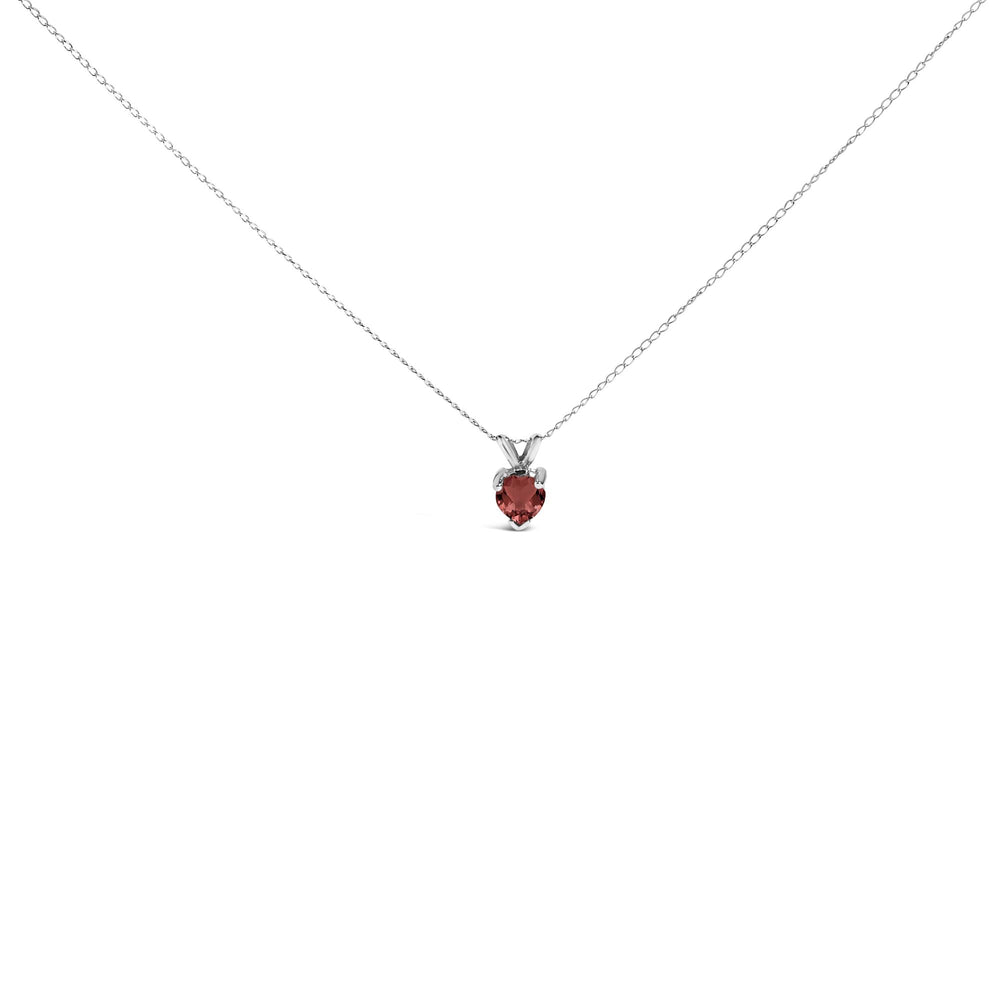 14K Gold 5X5 MM Heart Shaped Gemstone Solitaire Pendant Necklace