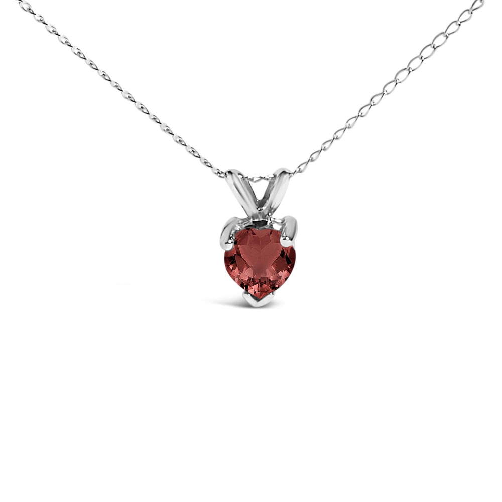 14K Gold 5X5 MM Heart Shaped Gemstone Solitaire Pendant Necklace