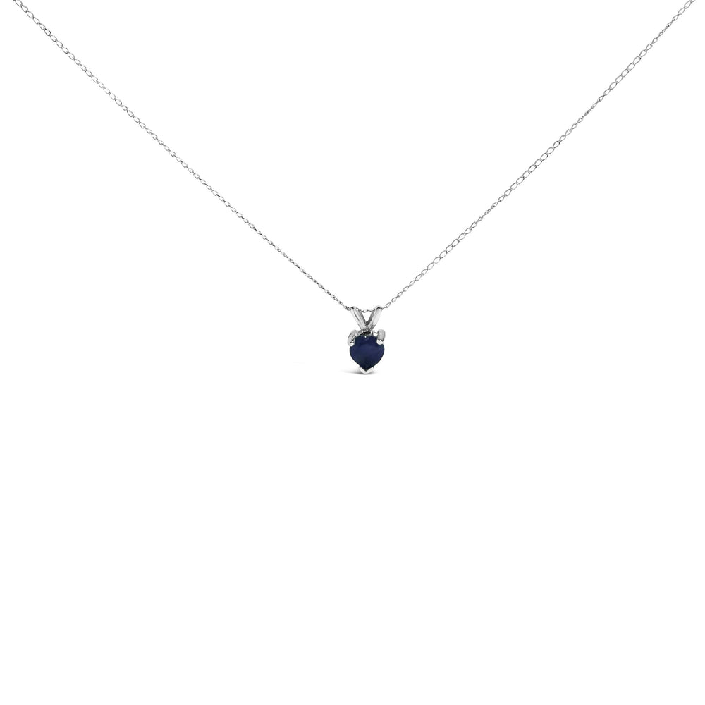 14K Gold 5X5 MM Heart Shaped Gemstone Solitaire Pendant Necklace