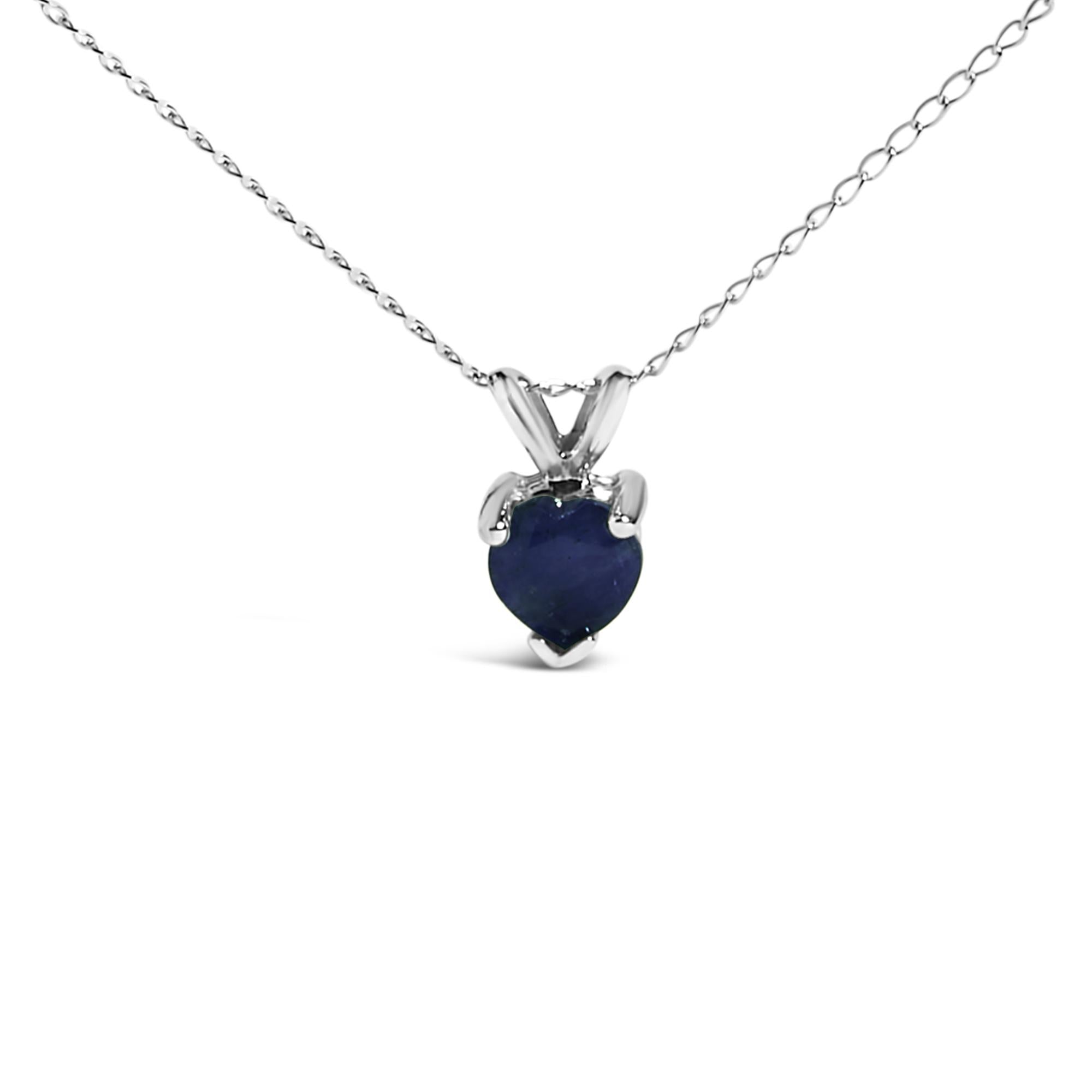14K Gold 5X5 MM Heart Shaped Gemstone Solitaire Pendant Necklace