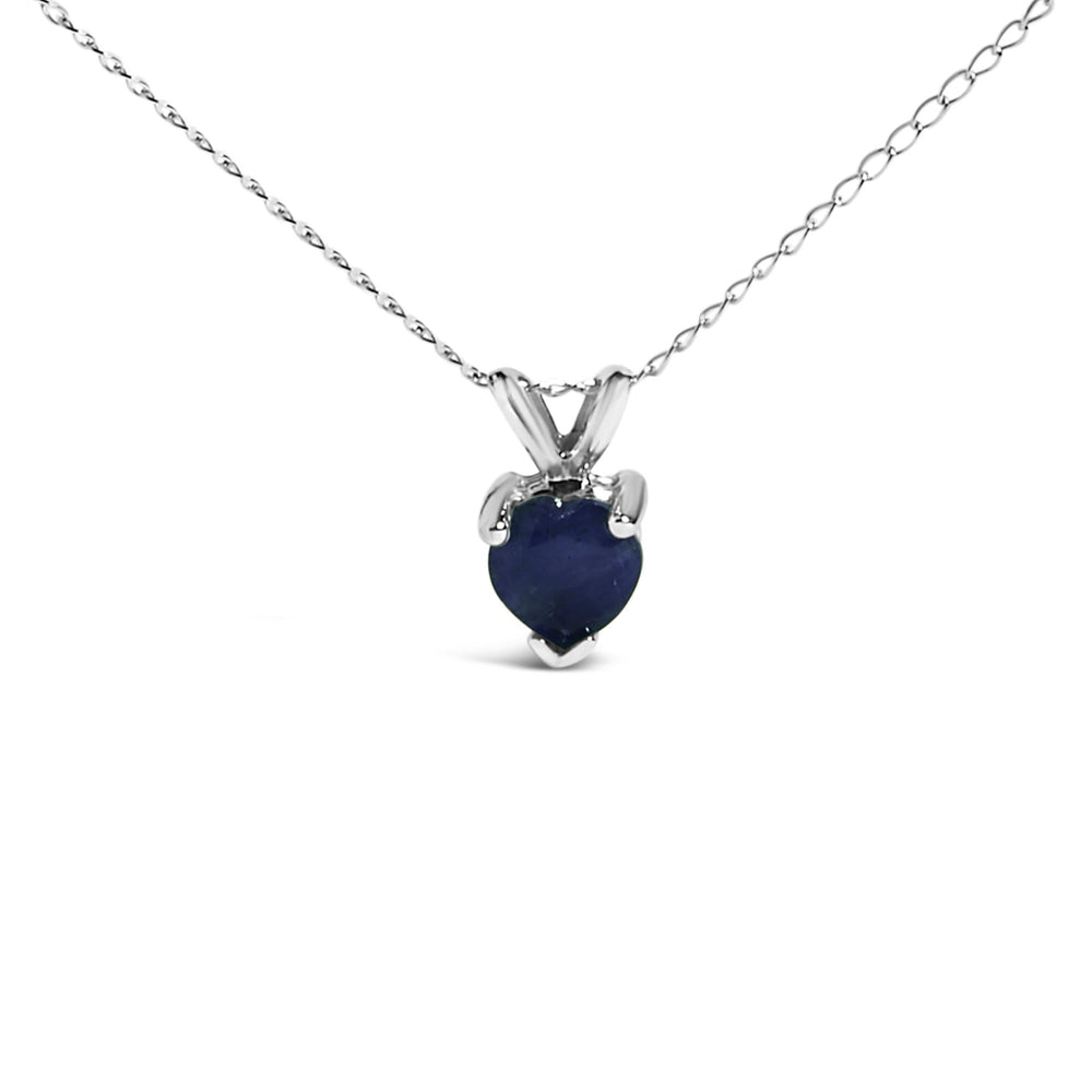 14K Gold 5X5 MM Heart Shaped Gemstone Solitaire Pendant Necklace