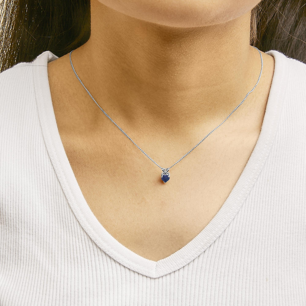 14K Gold 5X5 MM Heart Shaped Gemstone Solitaire Pendant Necklace