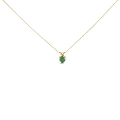 14K Gold 5X5 MM Heart Shaped Gemstone Solitaire Pendant Necklace
