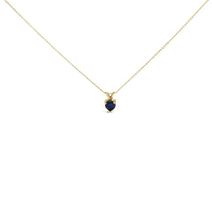 14K Gold 5X5 MM Heart Shaped Gemstone Solitaire Pendant Necklace