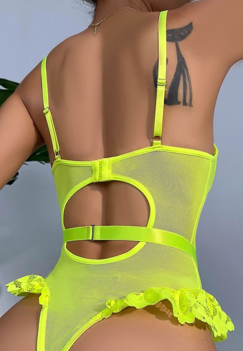 One More Time Lace Garter Teddy