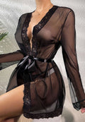 Lace and Mesh Robe with G-string