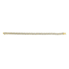 10K Yellow Gold Plated .925 Sterling Silver 1/2 Cttw Diamond Oval Link Bracelet (I-J Color, I3 Clarity) - 7.75 Inches