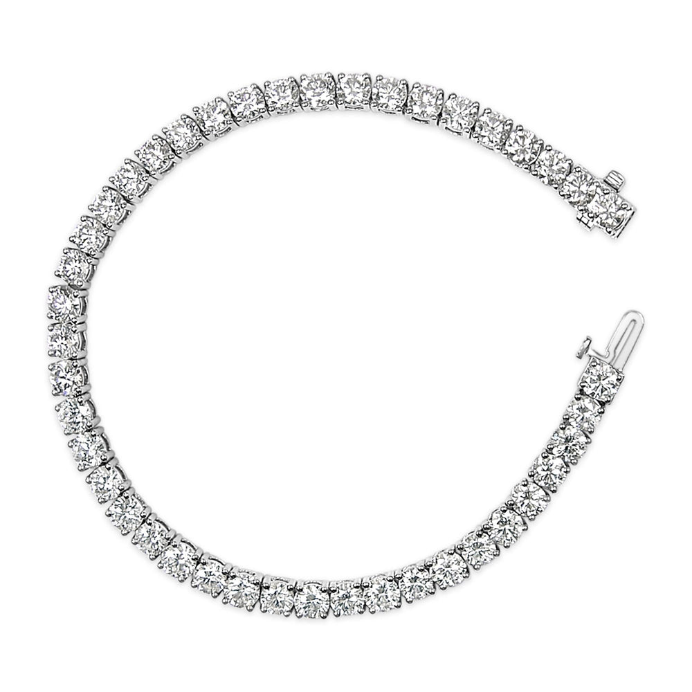 IGI Certified 14K White Gold 11.0 Cttw Lab Grown Diamond Tennis Bracelet