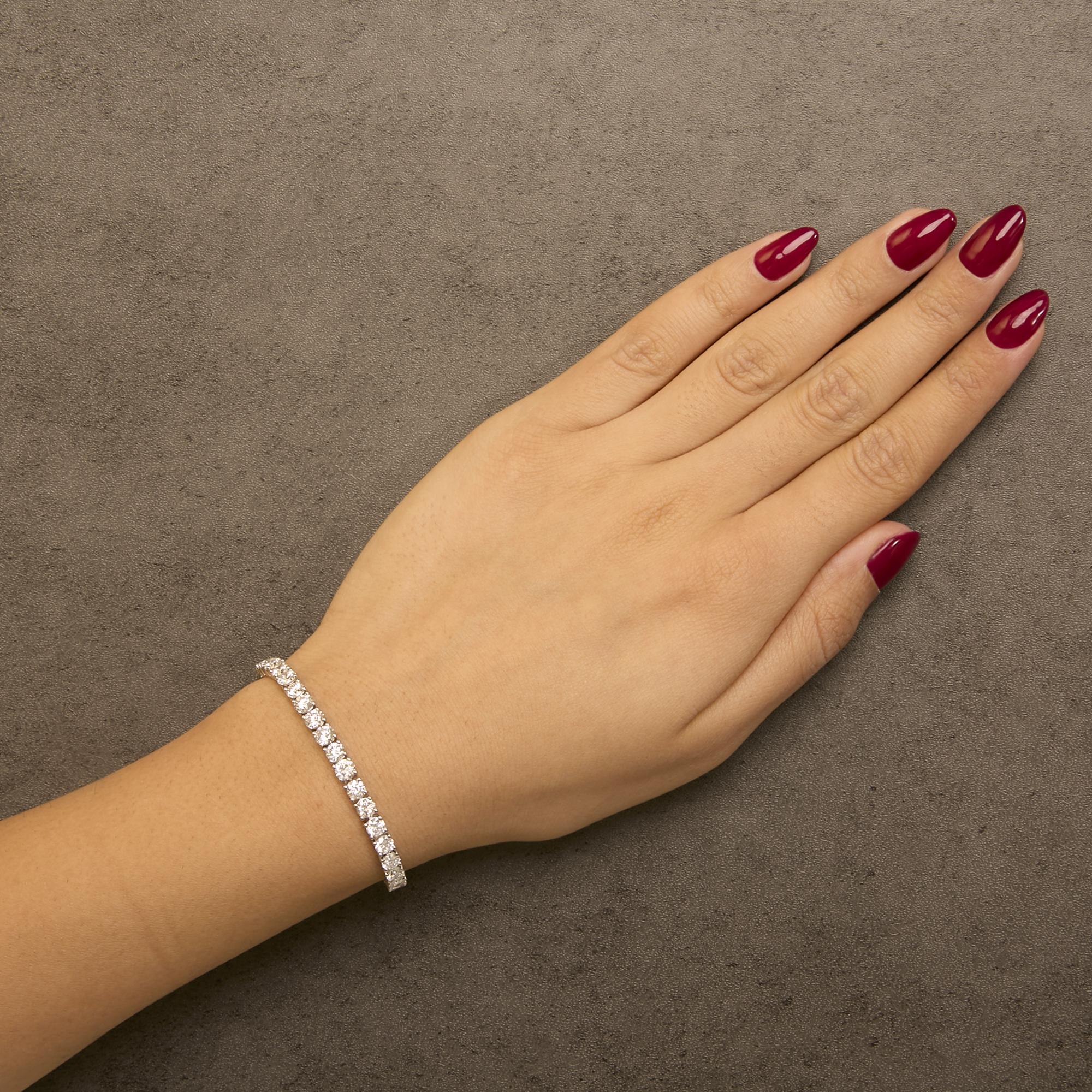IGI Certified 14K White Gold 11.0 Cttw Lab Grown Diamond Tennis Bracelet