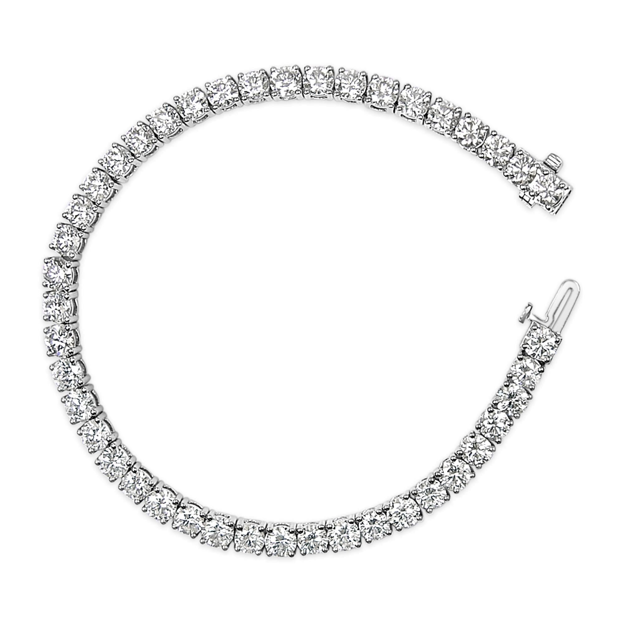 IGI Certified 14K White Gold 11.0 Cttw Lab Grown Diamond Tennis Bracelet