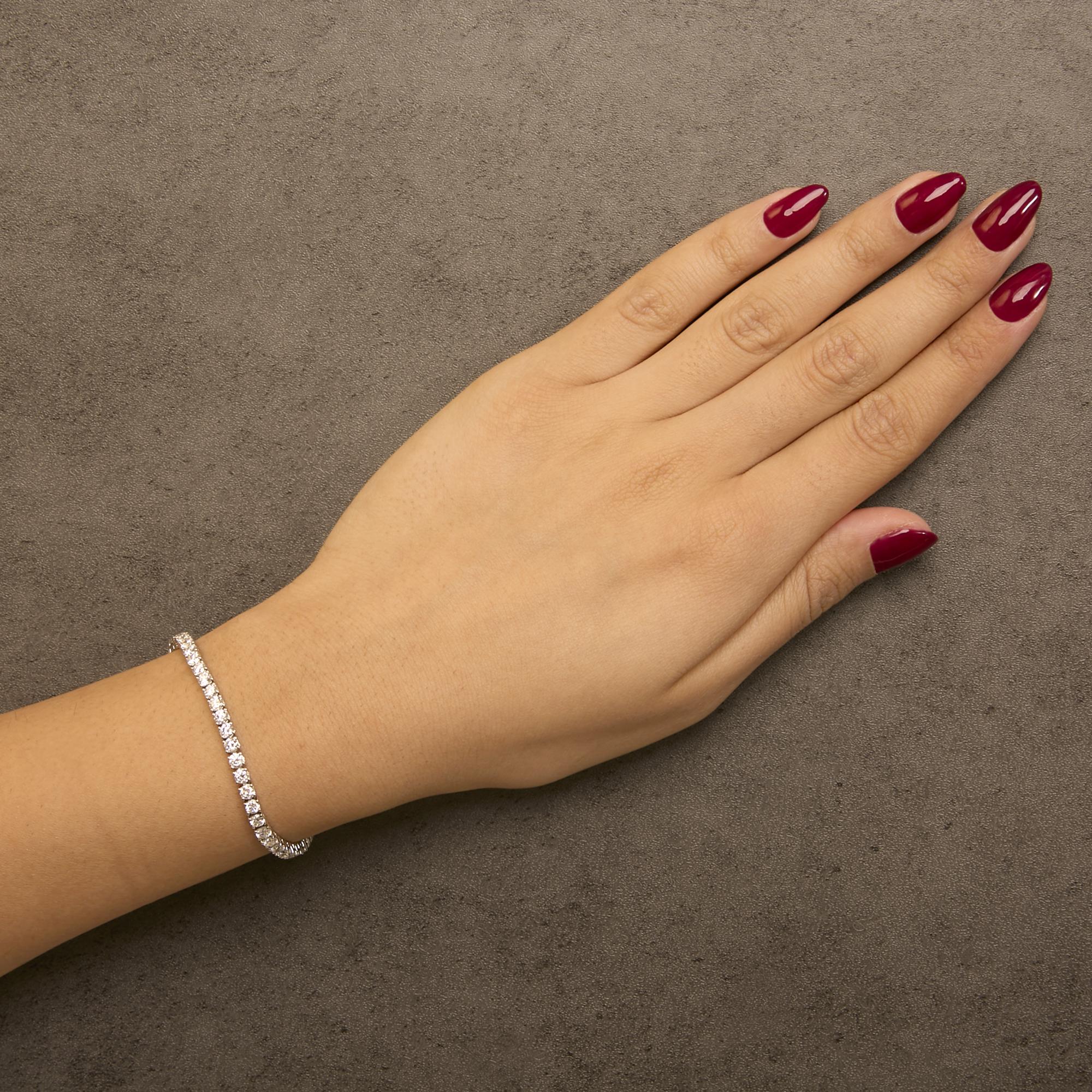 IGI Certified 14K White Gold 11.0 Cttw Lab Grown Diamond Tennis Bracelet