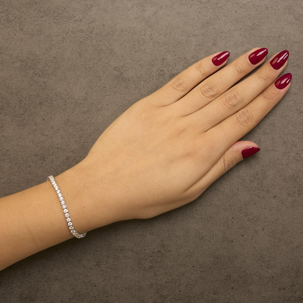 IGI Certified 14K White Gold 11.0 Cttw Lab Grown Diamond Tennis Bracelet