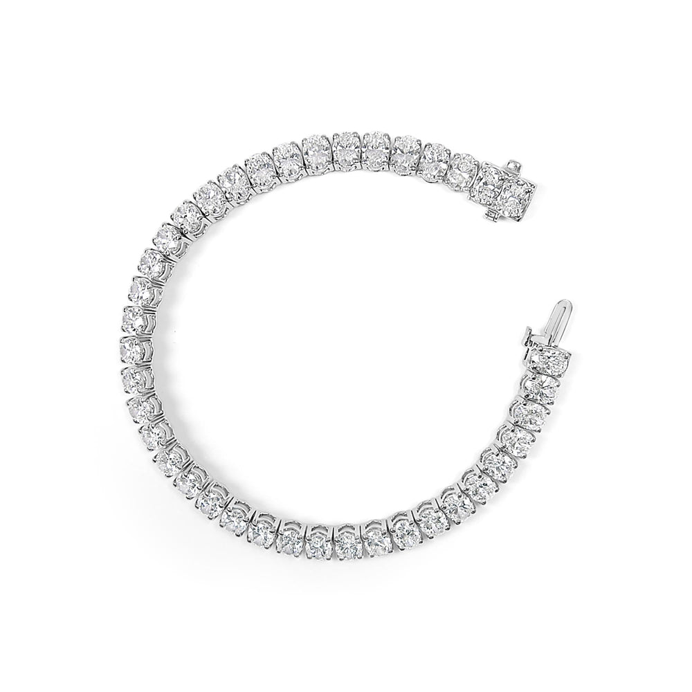 IGI Certified 14K Yellow Gold 18 1/2 Cttw Oval Cut Lab Grown Diamond Tennis Bracelet
