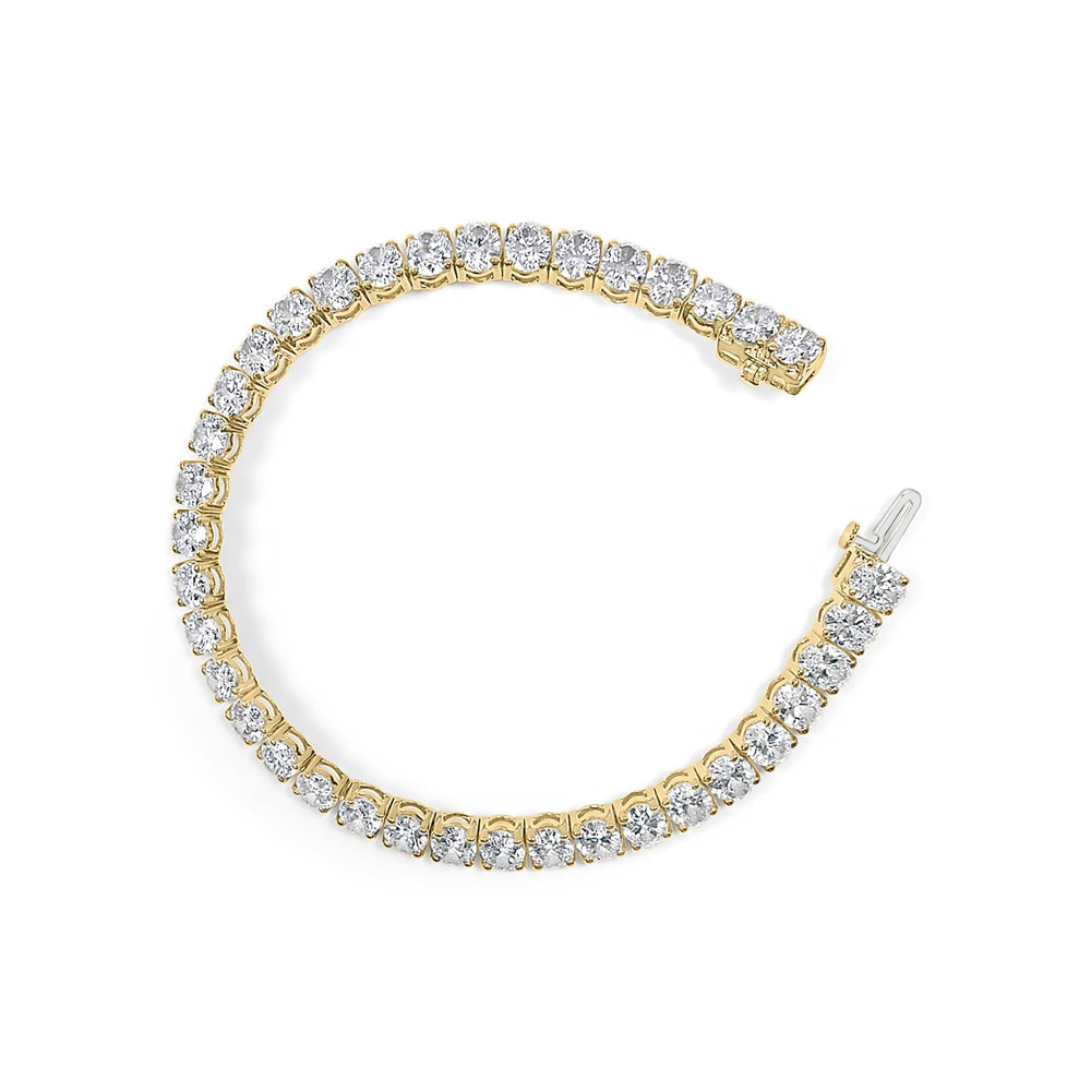 IGI Certified 14K Yellow Gold 18 1/2 Cttw Oval Cut Lab Grown Diamond Tennis Bracelet