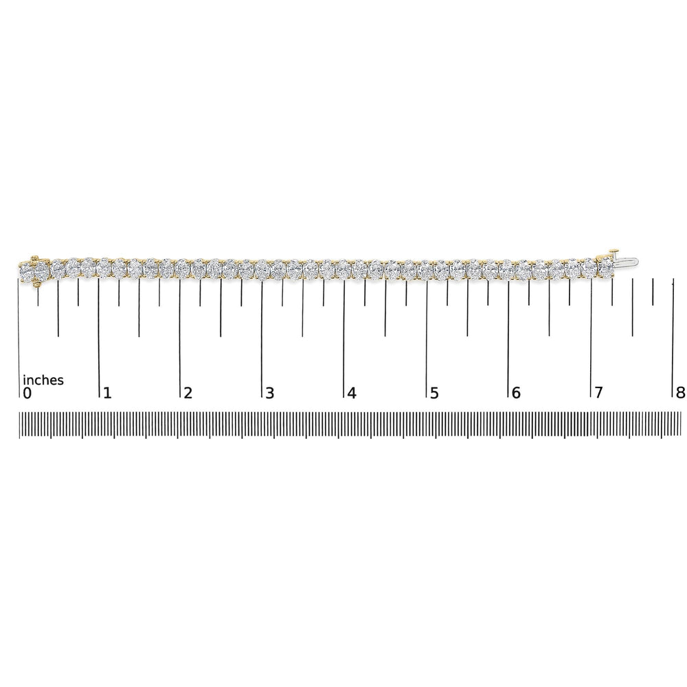 IGI Certified 14K Yellow Gold 18 1/2 Cttw Oval Cut Lab Grown Diamond Tennis Bracelet