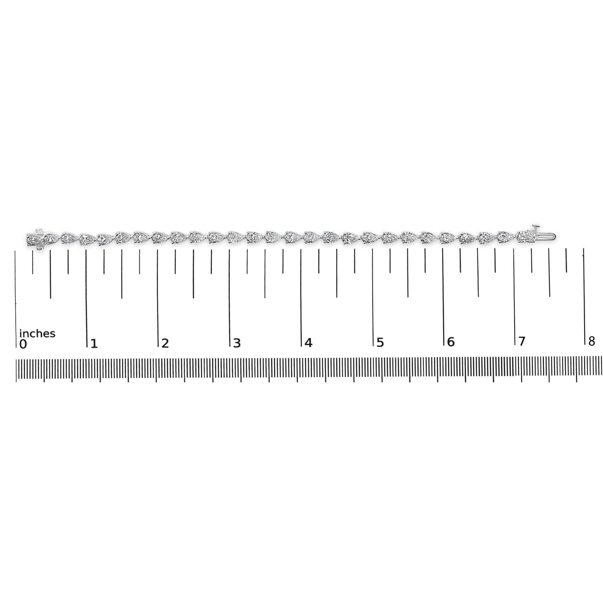 IGI Certified 14K White Gold 8.0 Cttw Pear Cut Lab Grown Diamond Tennis Bracelet