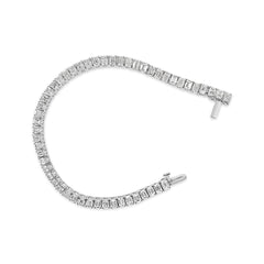 IGI Certified 14K White Gold 10.0 Cttw Emerald Cut Lab Grown Diamond Tennis Bracelet