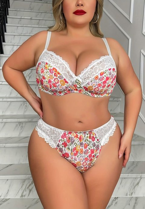 Vibrant Floral Plus Size Lingerie Set