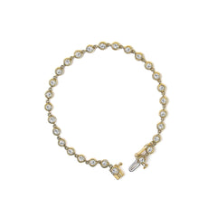 10K Yellow Gold 1 1/2 Cttw Lab Grown Diamond Bezel Link Bracelet