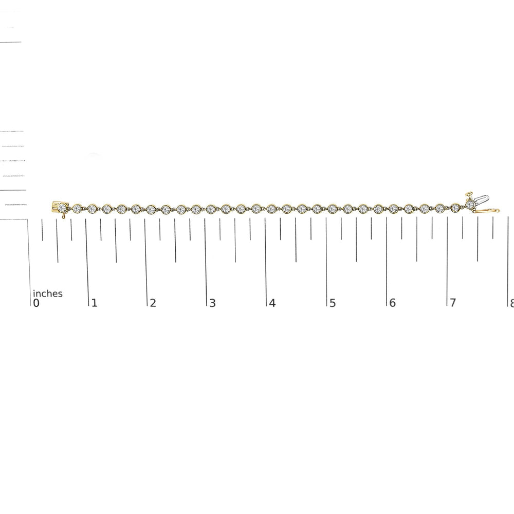 10K Yellow Gold 1 1/2 Cttw Lab Grown Diamond Bezel Link Bracelet