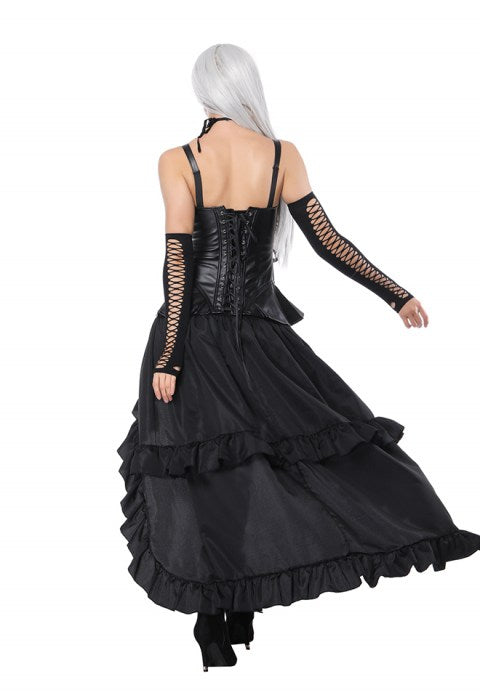 Strap Corsets And High Low Skirt