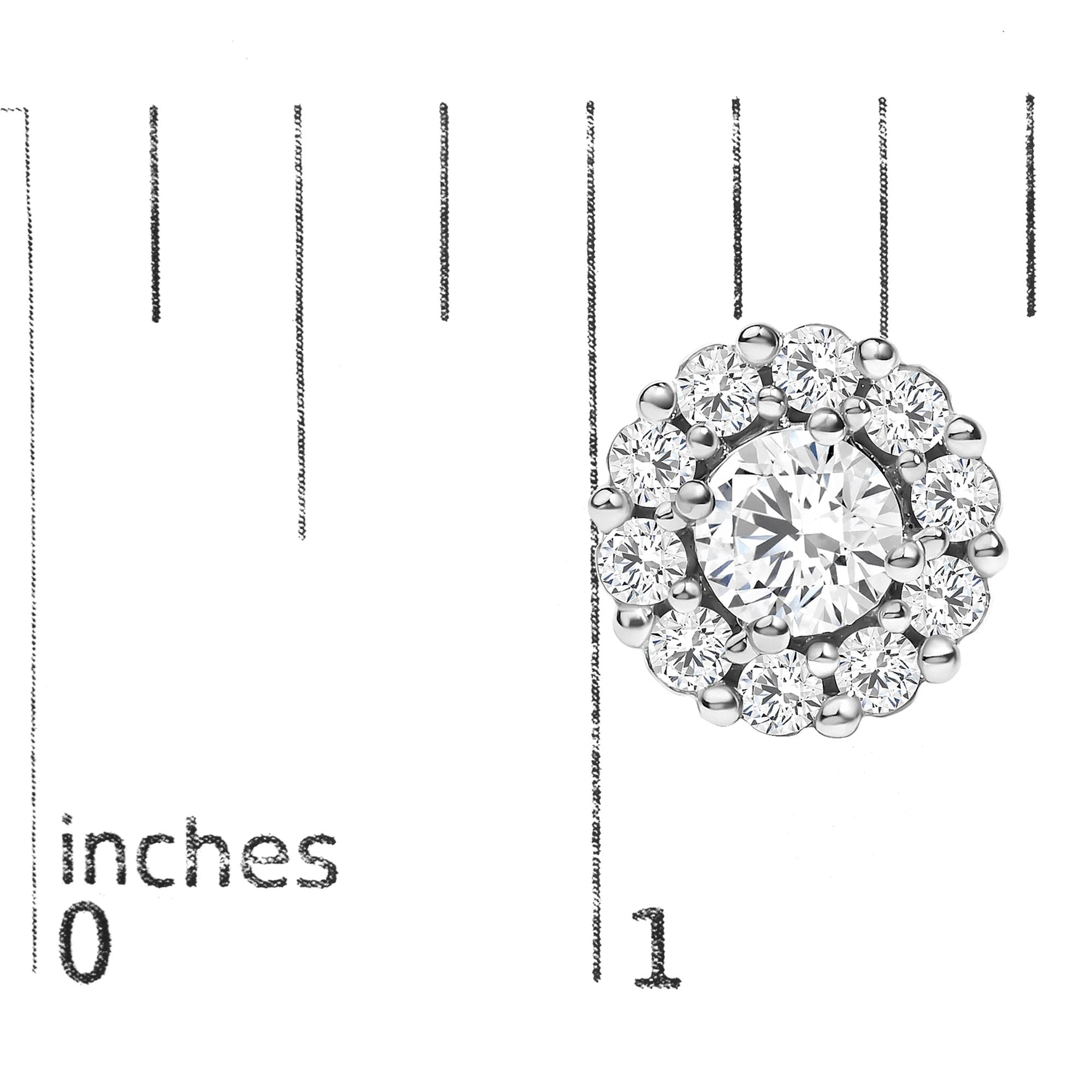 10K White Gold 1 1/2 Cttw Lab Grown Diamond Halo Stud Earrings