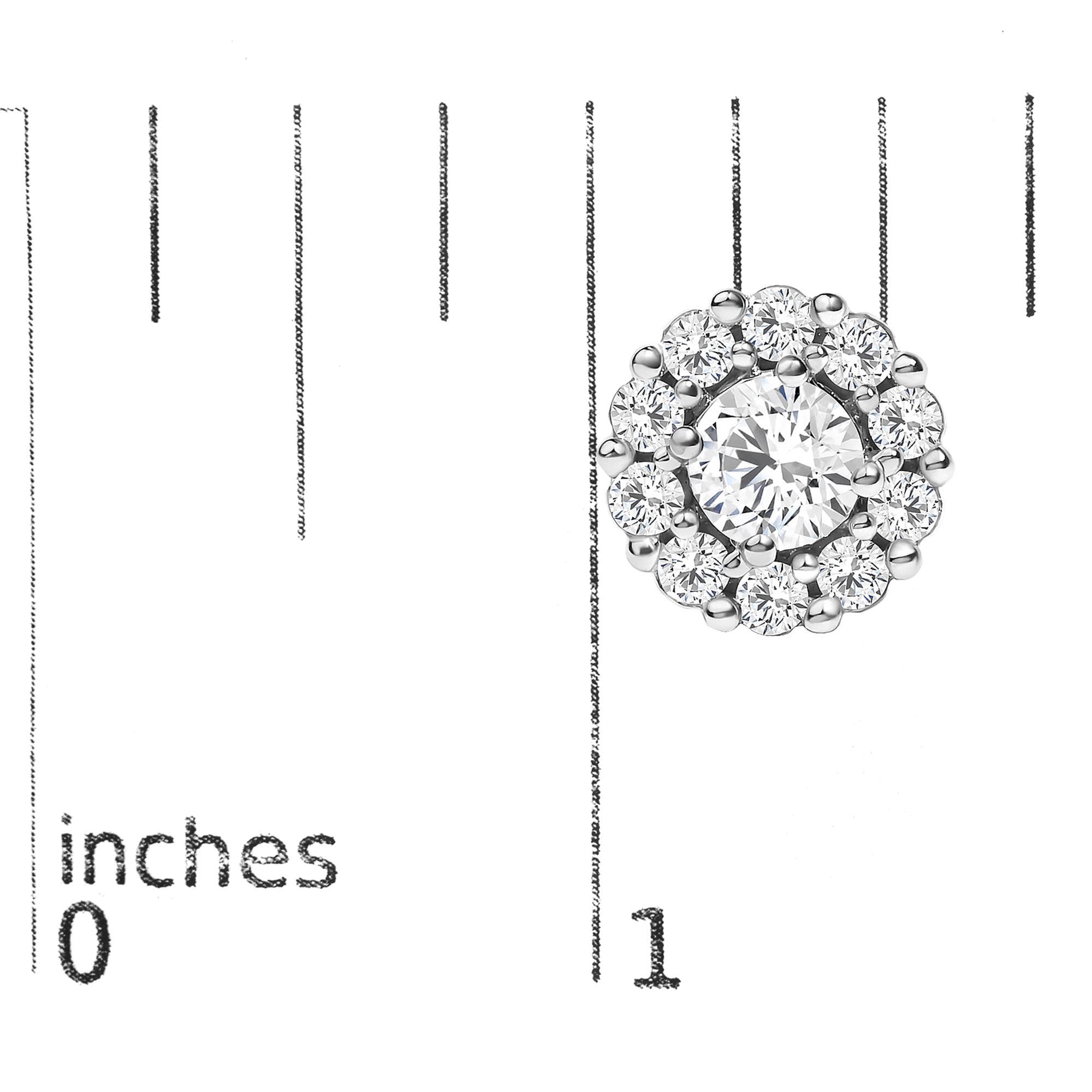 10K White Gold 3.0 Cttw Lab Grown Diamond Halo Stud Earrings